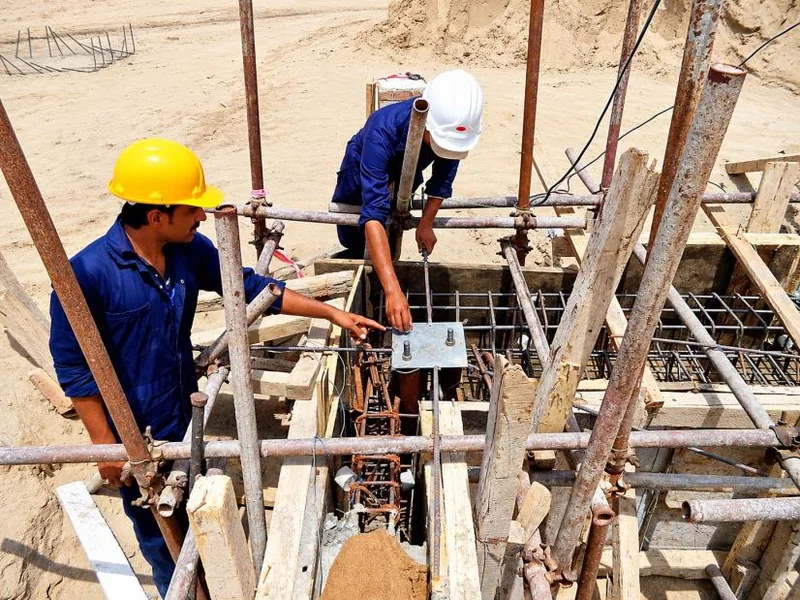Foundation and anchor-plate setting with the site team