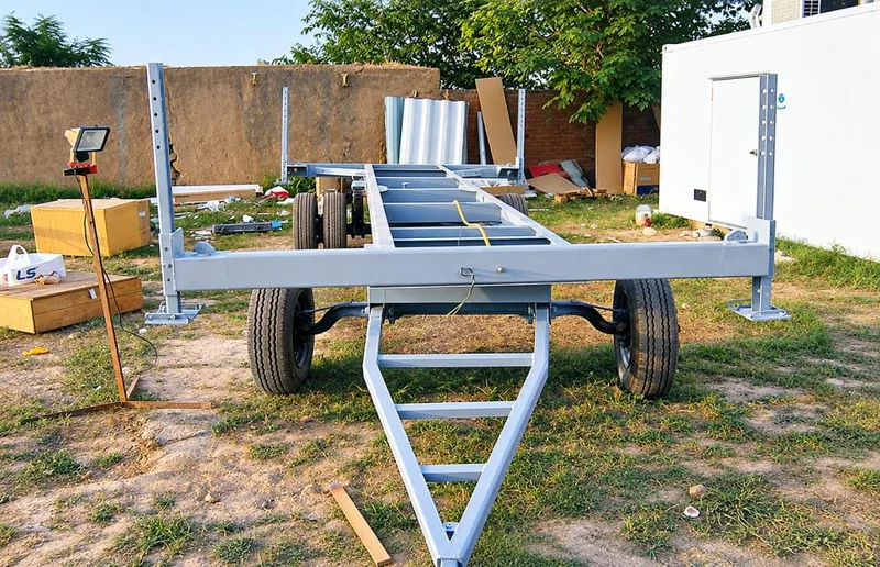 Transportable-unit chassis and fabricated frame