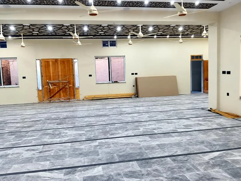 Finished prayer hall and floor pattern
